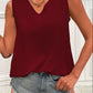 Women's V-Neck Curved Hem Tunic Tank