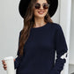 Hannah Lea Round Neck Dropped Shoulder Sweater 🦋