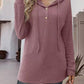 Half Button Up Drawstring Hoodie