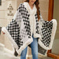 Savannah Jay One Size Checkered Faux Fur Trim Poncho
