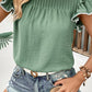 SO CHIC Pleated Detail Flutter Sleeve Blouse