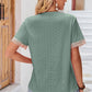 Eyelet V-Neck Short Sleeve T-Shirt