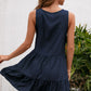 Women's Tassel Tie Lace Trim Sleeveless Dress