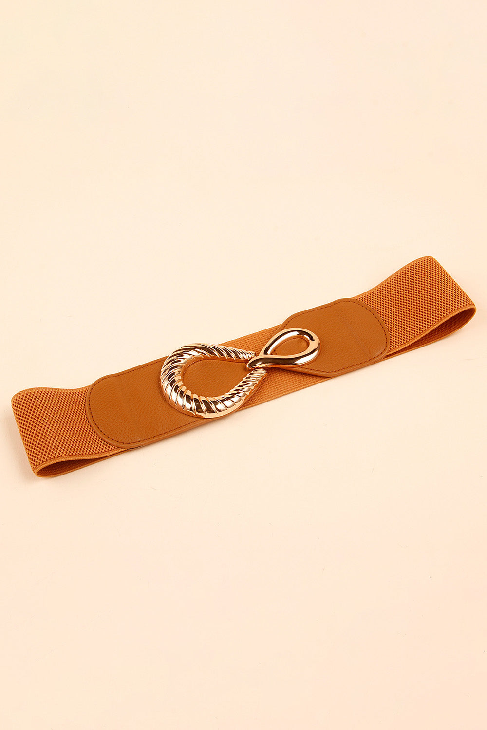 Women's Ribbed Alloy Buckle Elastic Belt