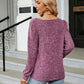 Full Size Tosha Ribbed Square Neck Long Sleeve T-Shirt