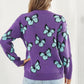 TrendiStyles Butterfly Pattern Round Neck Dropped Shoulder Sweater 🦋