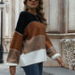 Color Block Round Neck Sweater
