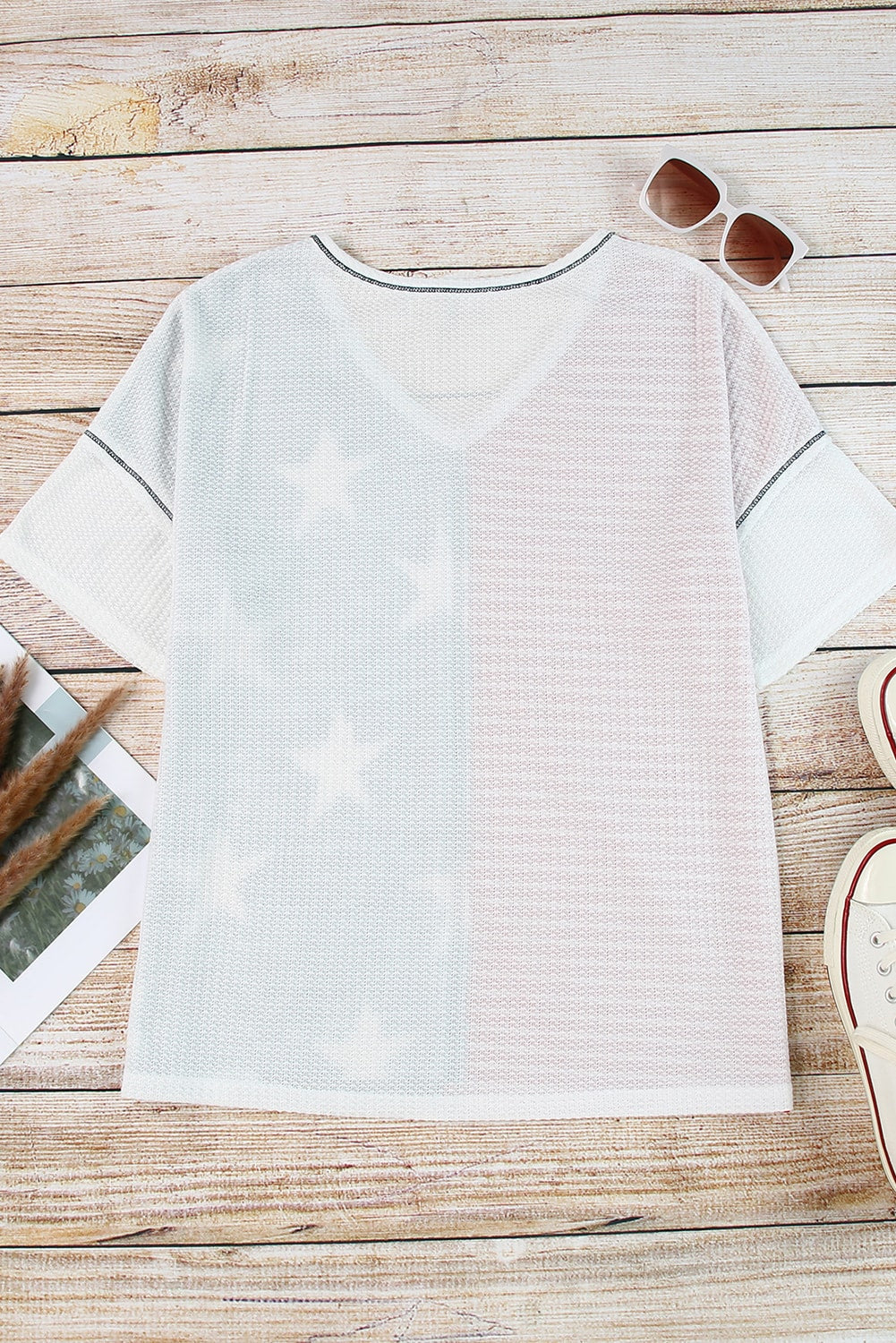 Women's Star and Stripe V-Neck Top