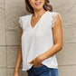 AMIEE LEAH V-Neck Lace Trim Tank Top