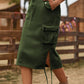 Women's Full Size Drawstring Denim Cargo Skirt