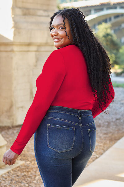 Basic Bae Full Size Round Neck Long Sleeve Bodysuit *