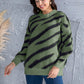Animal Element Round Neck Dropped Shoulder Sweater