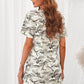 Camouflage Round Neck Short Sleeve Dress