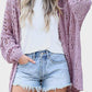 Openwork Open Front Long Sleeve Cardigan