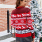 Christmas Printed Round Neck Long Sleeve Sweater