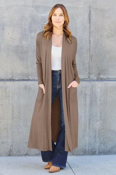 Basic Bae Full Size Open Front Long Sleeve Cover Up Cardigan