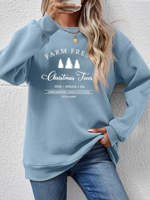 CHRISTMAS Graphic Round Neck Dropped Shoulder Sweatshirt