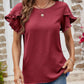 Malibu Dreams Textured Petal Sleeve Round Neck Tee