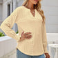 Laura Jay Eyelet Notched Lantern Sleeve T-Shirt