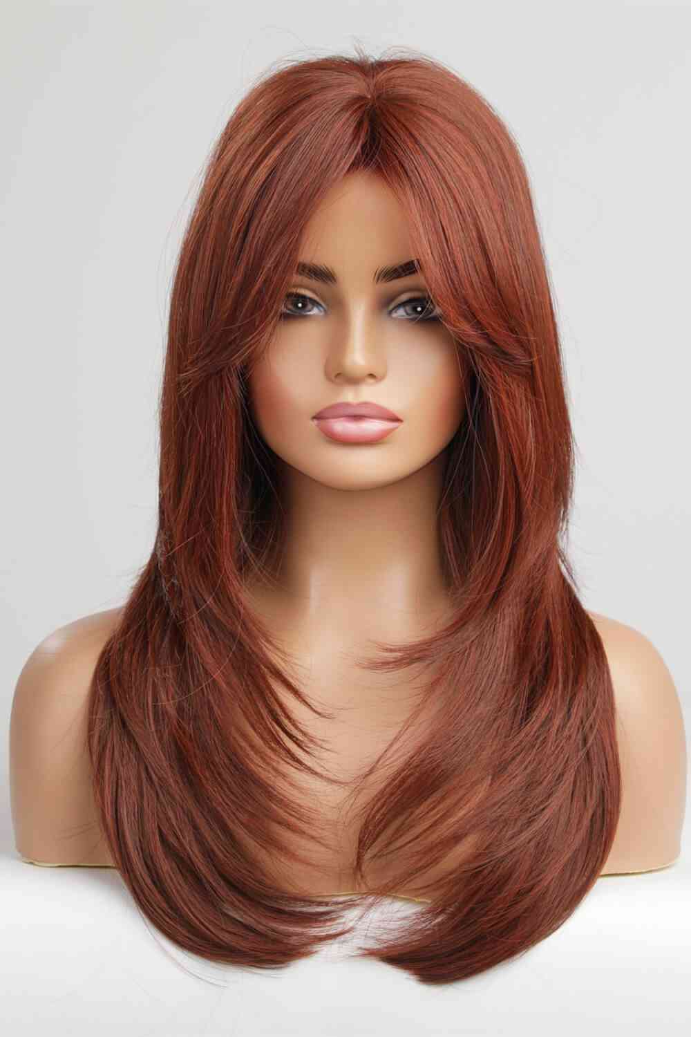 Red Mid-Length Wave Synthetic Wigs 20''