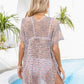 Openwork V-Neck Short Sleeve Cover Up