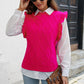 Round Neck Ruffled Sweater Vest