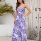 Printed Surplice Spaghetti Strap Dress