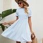 Women's Full Size Smocked Flounce Sleeve Ruffle Hem Dress