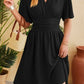 Ruched Surplice Short Sleeve Dress