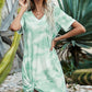 Women's Twisted V-Neck Short Sleeve Dress