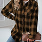 Plaid Button Up Dropped Shoulder Outerwear