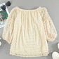 Swiss Dot Off-Shoulder Long Sleeve Blouse