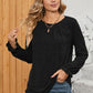 Ruched Round Neck Flounce Sleeve T-Shirt