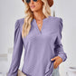Notched Long Sleeve T-Shirt