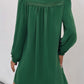 Ruched V-Neck Flounce Sleeve Dress