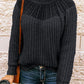 Round Neck Rib-Knit Sweater