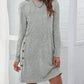 Women's Candida Decorative Button Round Neck Dress