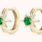Gold Lab-Grown Emerald Huggie Earrings