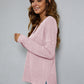 Beauteous Dropped Shoulder High-Low Waffle-Knit Top
