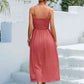 Decorative Button Spaghetti Strap Midi Dress