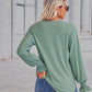 Full Size V-Neck Eyelet Flounce Sleeve Blouse