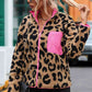 Bella Leopard Zip-Up Dropped Shoulder Jacket
