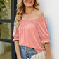 Full Size Short Flounce Sleeve Top