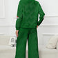 CHRISTMAS Santa Sequin Round Neck Top and Pants Set