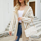 Two-Tone Open Front Fuzzy Longline Cardigan
