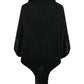 One Size Fringe Detail Long Sleeve Ribbed Poncho