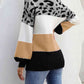 Color Block Round Neck Sweater