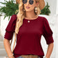 Round Neck Lantern Sleeve Blouse