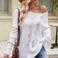 Beauteous Boat Neck Dropped Shoulder Knit Top