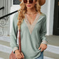 V-Neck Long Sleeve Blouse